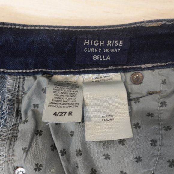 Lucky Brand Women’s High Rise Curvy Skinny Jeans Bella – Size 4/27R Dark Wash - Picture 5 of 5